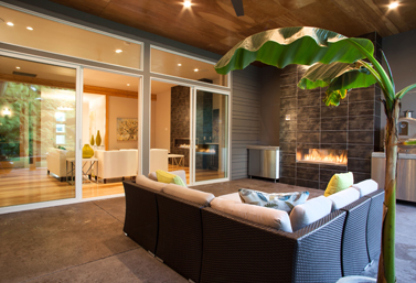 Outdoor Living Spack with sliding doors