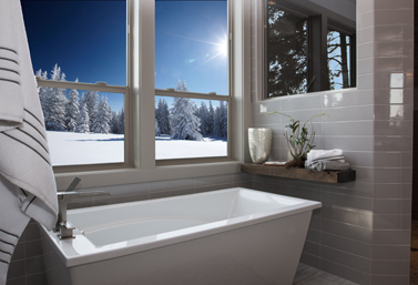 Windows over a bathtub